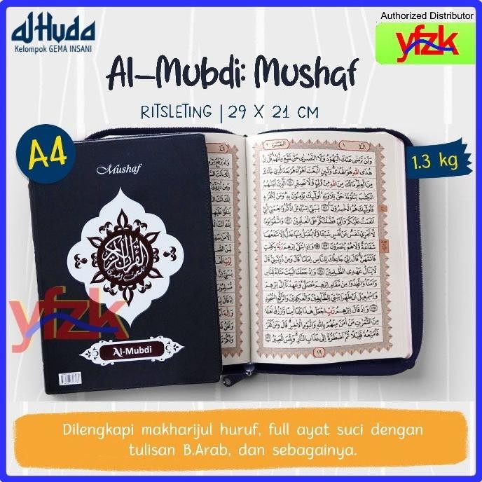 Al-Quran Mushaf Resleting Non Terjemah Ukuran A4 Al Mubdi - Musaf AlQuran Risleting Tanpa Terjemahan