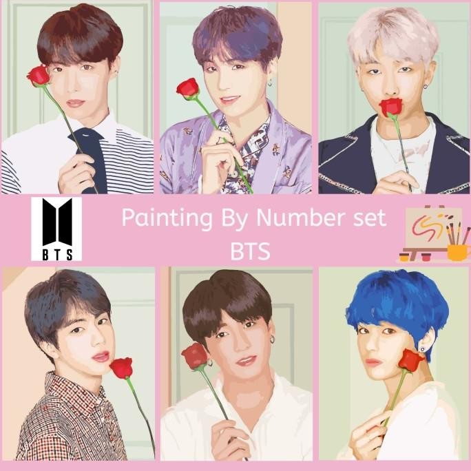 DIY painting by number BTS persona 50x40cm lukisan kpop bangtan BTS