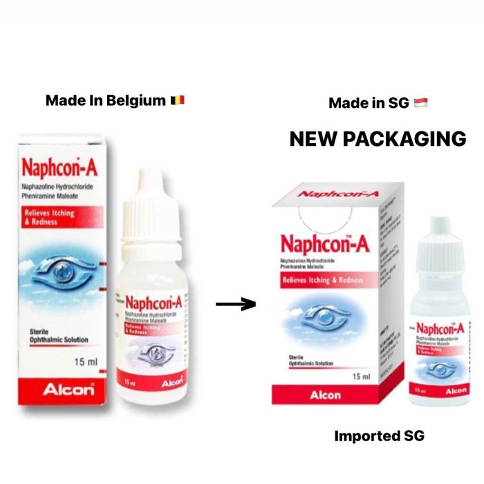 Alcon NAPHCON A Tetes Mata 15ml/Mata Gatal/Mata Merah/Made in Belgium