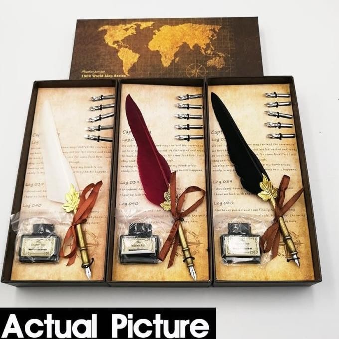 

Pulpen Bulu Pena Kaligrafi Stainless Vintage Retro Dengan Kotak Alat Original Dan Terlaris