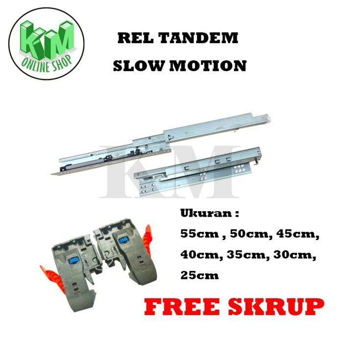 TERBARU Rel Laci Tandem / Soft Close / Slowmotion US 001 SC - 25 cm Isi 1 set