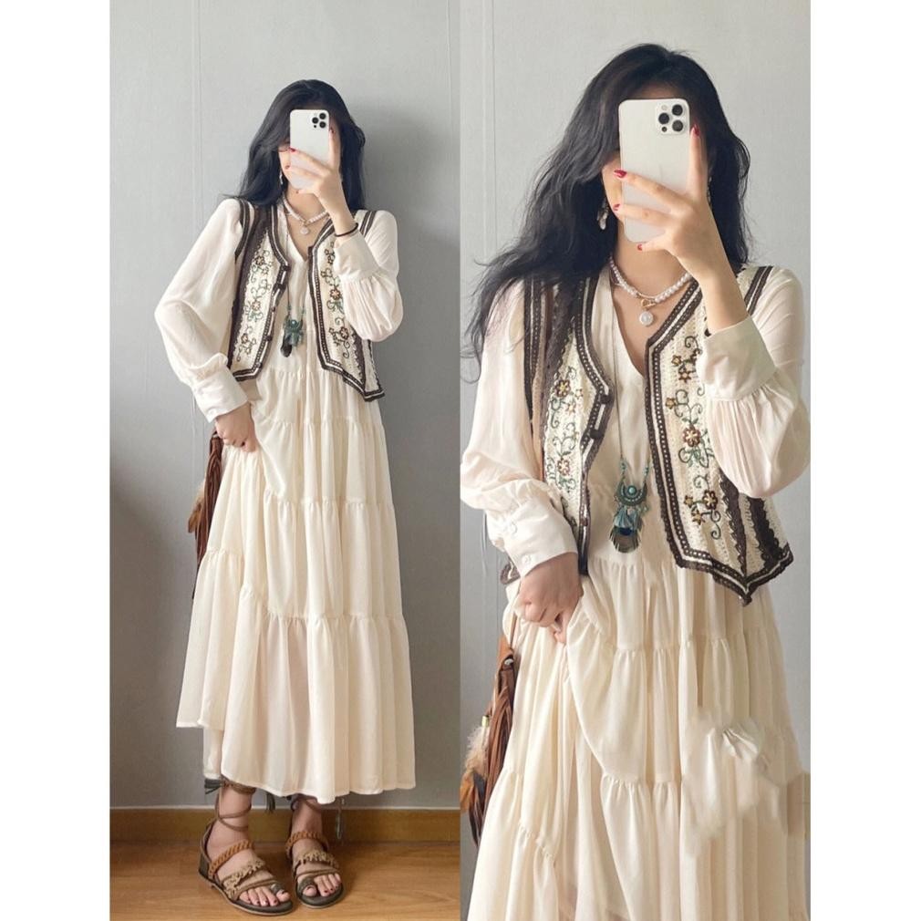 HJK ##V Neck Dress Import /Long dress set/dress korean style muslim/Vintage Dress