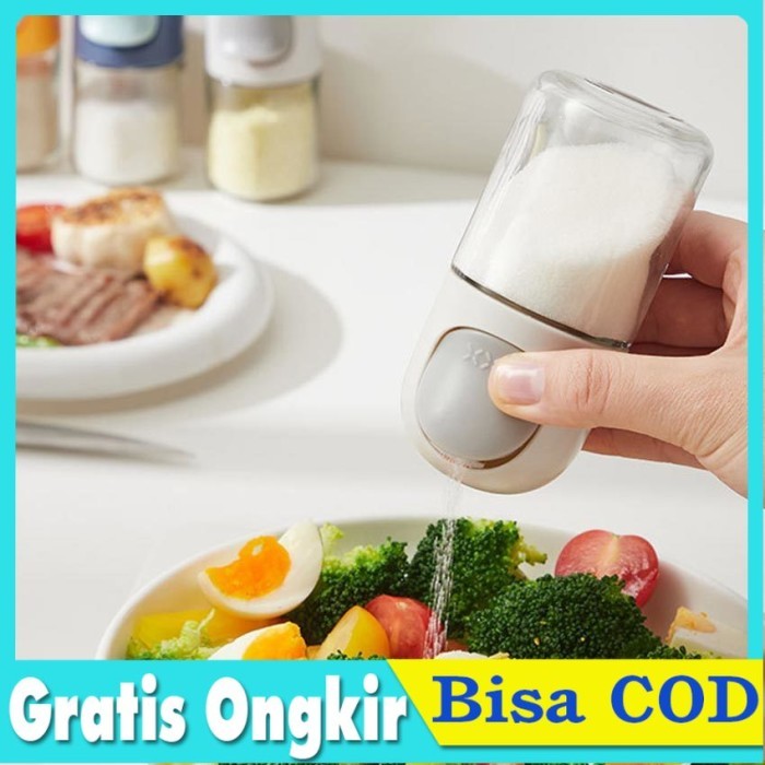 

DISKON Botol Bumbu Kaca Wadah Tempat Garam Lada Gula Dispenser Pencet Dapur
