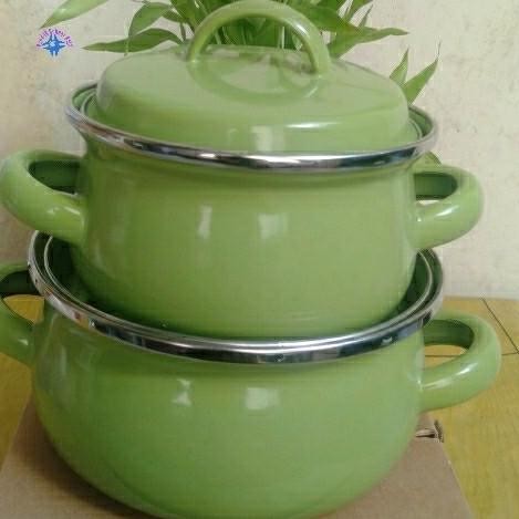 Sale Panci Set Enamel 12 + 14 Cm Dutch Oven Warna Kedaung