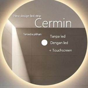 Cermin Dinding Wastafel Kamar Mandi Led Touchscreen Cermin Bulat