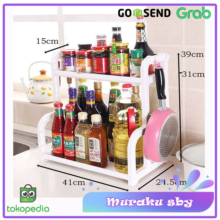 

BIG SALE Rak Serbaguna Rak Dapur Rak Bumbu Plastik 2 Tingkat