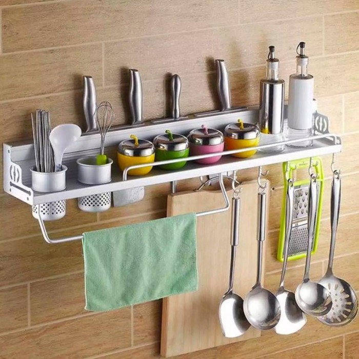 

TERMURAH SHENAR RAK DAPUR DINDING BUMBU DAN ALAT MASAK KITCHEN RAK GANTUNG ALU