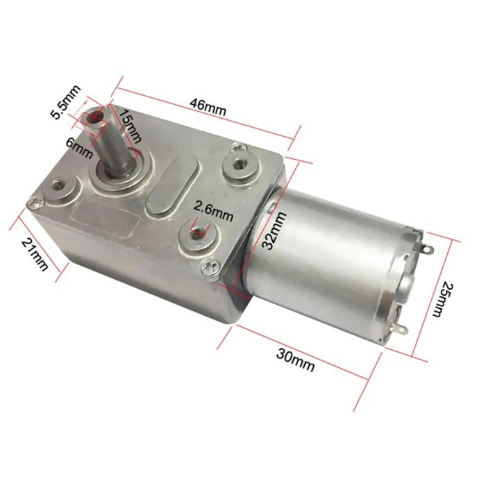 BRINGSMART JGY-370 DC WORM GEARED MOTOR 6V 12V 24V SELF-LOCK REVERSED