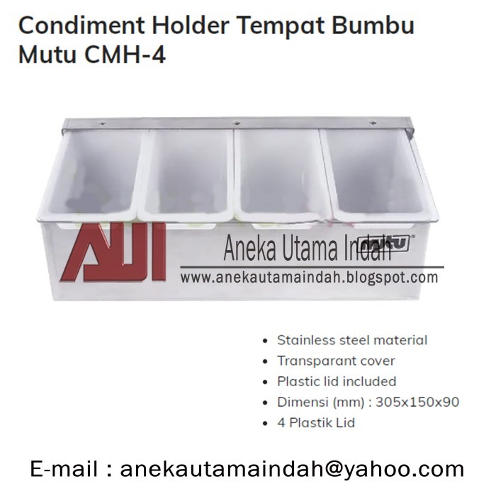 

SPECIAL CMH-4 Tempat Bumbu Dengan Tutup Transparan - Condiment Holder