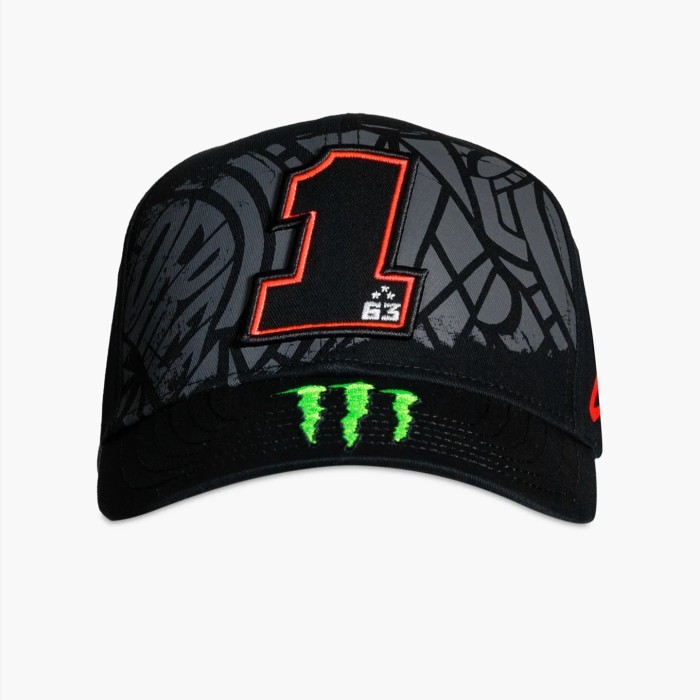 Ducati MotoGP 2024 FRANCESCO "PECCO" BAGNAIA MONSTER GOFREE CAP. Topi Unisex Pria Wanita