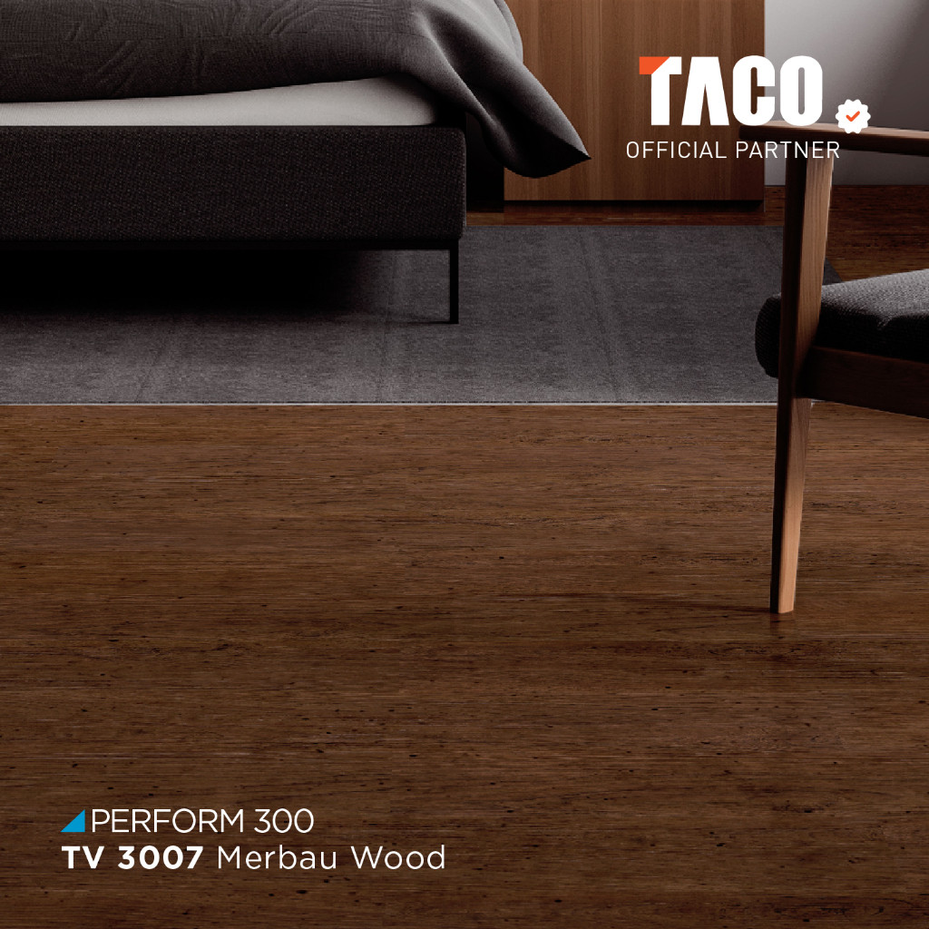 TACO Lantai Vinyl 3mm Motif Kayu per 1 Box (Isi 24 lembar / 3,34 m²) TACO Flooring Plank Wood Series