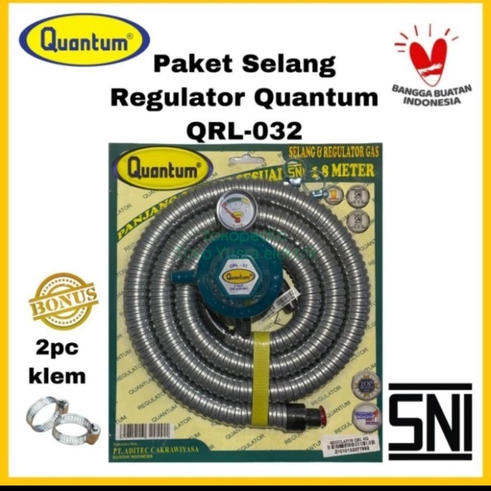 Regulator + selang paket Quantum QRL032 QRL03 QRL142 QRL14 Regulator