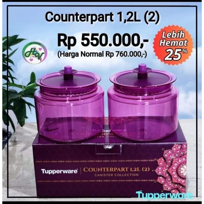Tupperware Counterpart 1.2L 2Pcs Toples