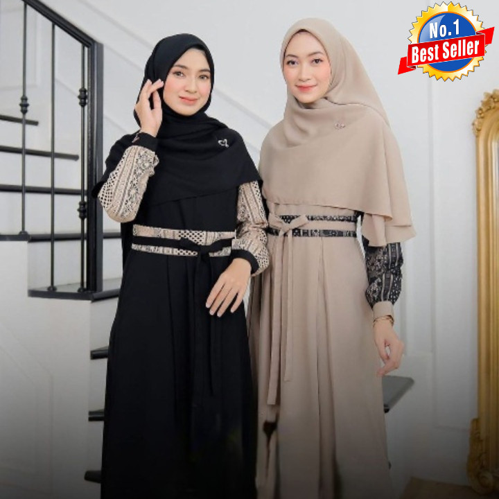 Hamis Gaun Gamis Modern Adem Ganis Premium Mewah Lebaran Gmis Ibu Ibu Pengajian Games Perempuan Dres