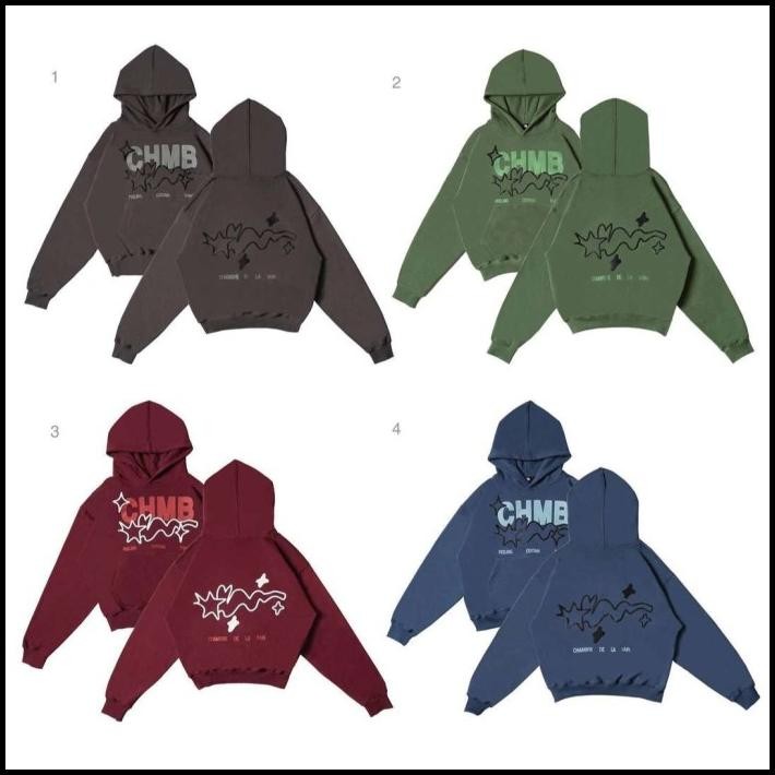 terbaru chambre de la vain hoodie zip oversized boxy hooney/feeling/sparks/living a live/aligned/bas