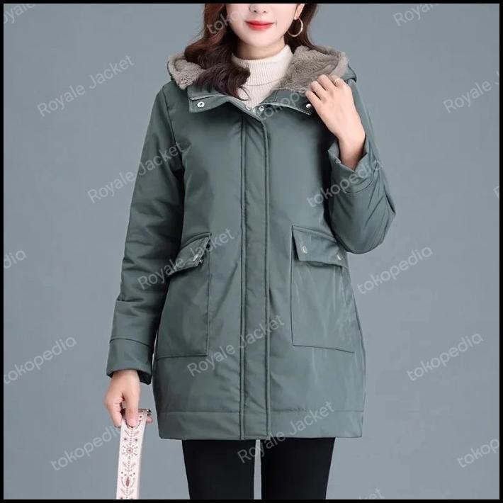 terbaru jacket bulu wanita jacket winter tebal jacket musim dingin promo
