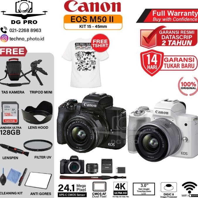 Canon Eos M50 Ii Kit 15-45Mm Distri M 50 Mark 2 Mirrorless Paket Bonus