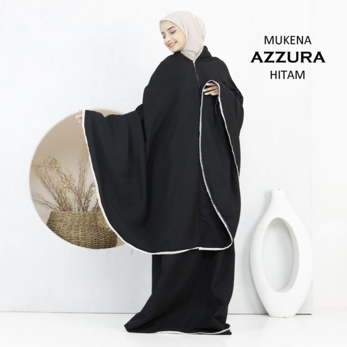 Mukena Dewasa Katun ADEM Polos Set Traveling Azura BISA PONCO lembut premium