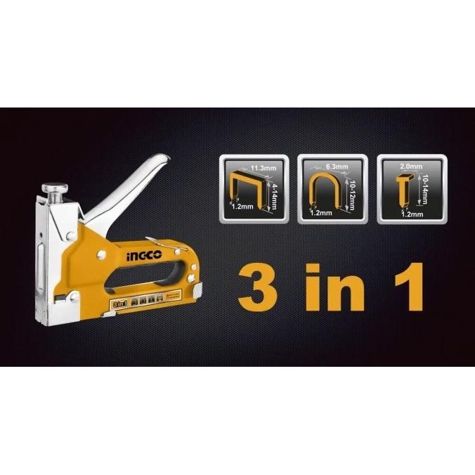 

Promo Staples Gun 3-in-1 / Stapler Steples Tembak Staple Gun INGCO HSG1405 COD