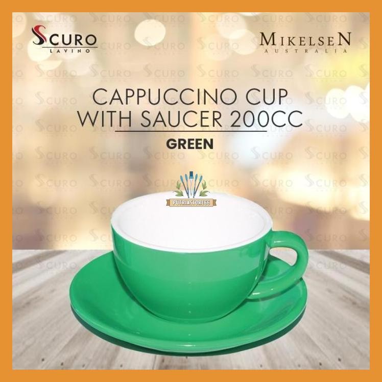 MIKELSEN WBC CAPPUCINO CUP + SAUCER BLACK 200CC (BLACK)