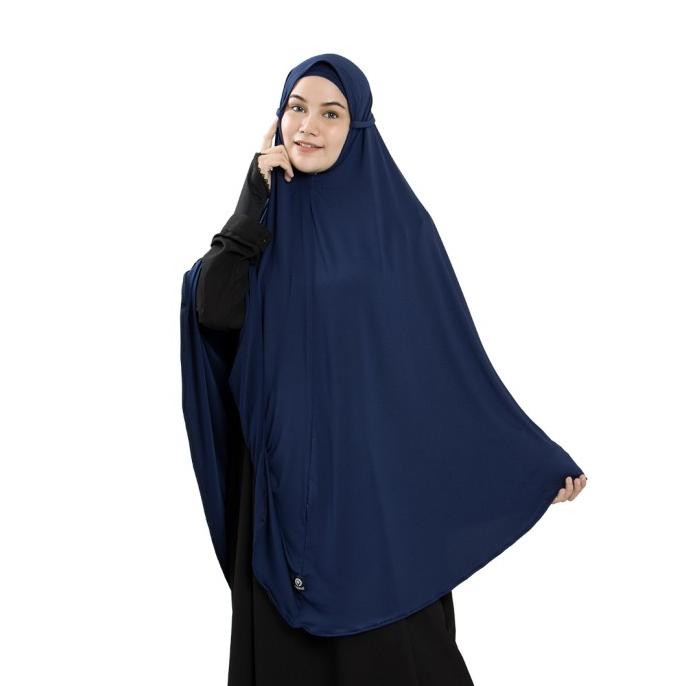 Bajuyuli Jilbab Bergo Maryam Jumbo Syari Polos Jersey Soft Pet - Navy