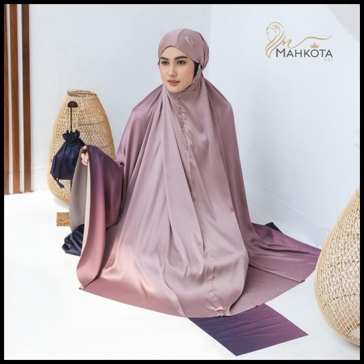 terbaru mahkota786 - mukena aleta 2 in 1 armani premium silk ombre lasercut best seller