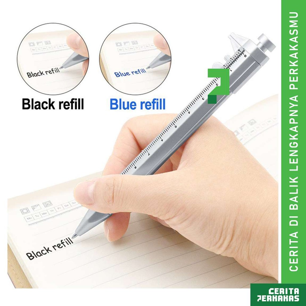 

Sigmat Pulpen CP / Pena Bolpoin Multifungsi Jangka Sorong Ruler Penggaris Alat Ukur / Pena Bolpoin Multifungsi Jangka Sorong Ruler Penggaris Alat Ukur / Measuring Tool