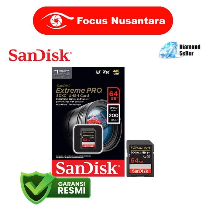 Sandisk Extreme Pro Sdxc Uhs-I V30 64Gb 200Mbps