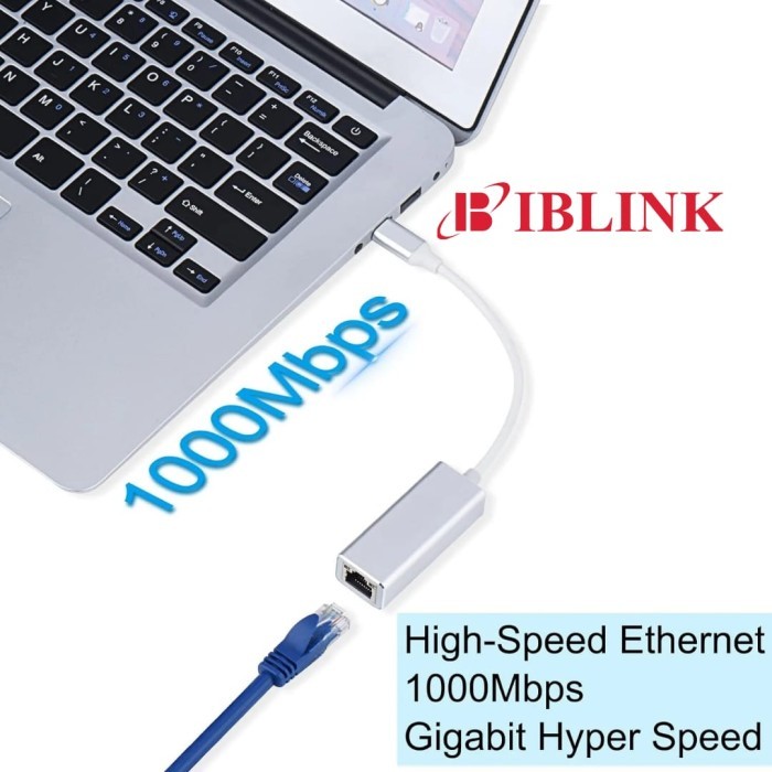 ADAPTER TYPE C TO LAN GIGABIT 1000Mbps / CONVERTER TYPE C TO LAN
