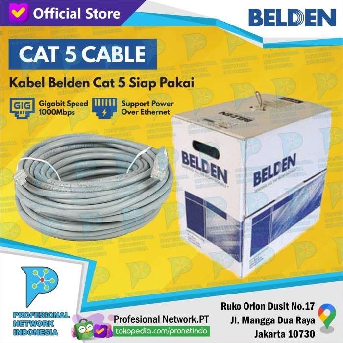 Kabel BELDEN CAT5 15 Meter Siap Pakai / Kabel LAN 15Meter
