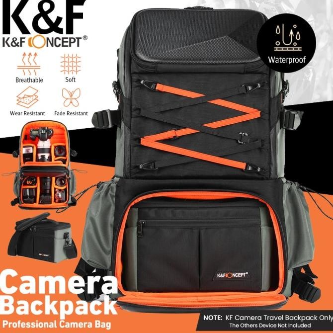Knf Concept 33L Tas Large Travel Backpack Waterproof Photography