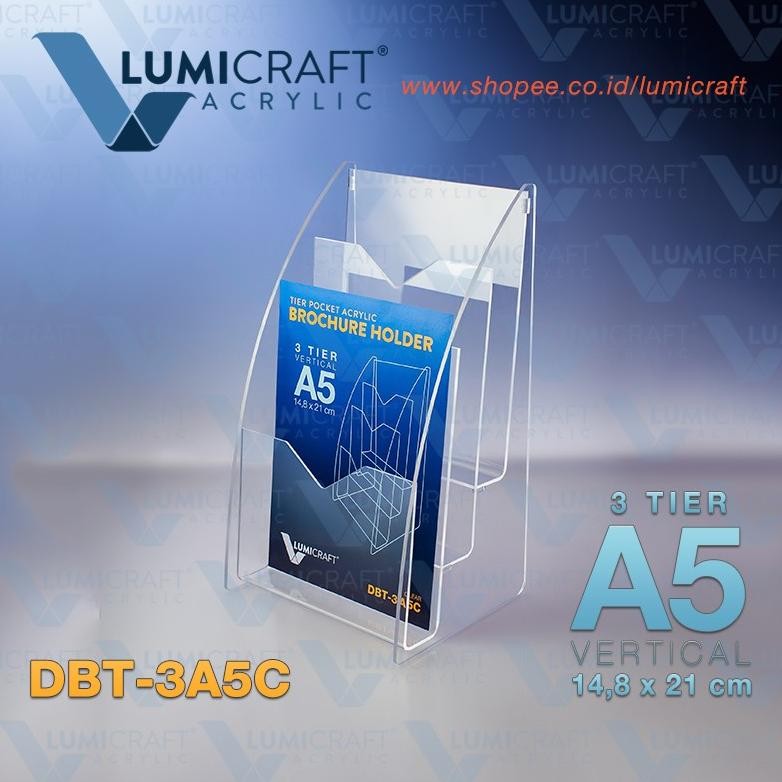 

RUBYSU TEMPAT BROSUR TA TINGKAT / BROCHURE HOLDER 3 TIER - UKURAN A5 | LUCRAFT - DBT-3A5C