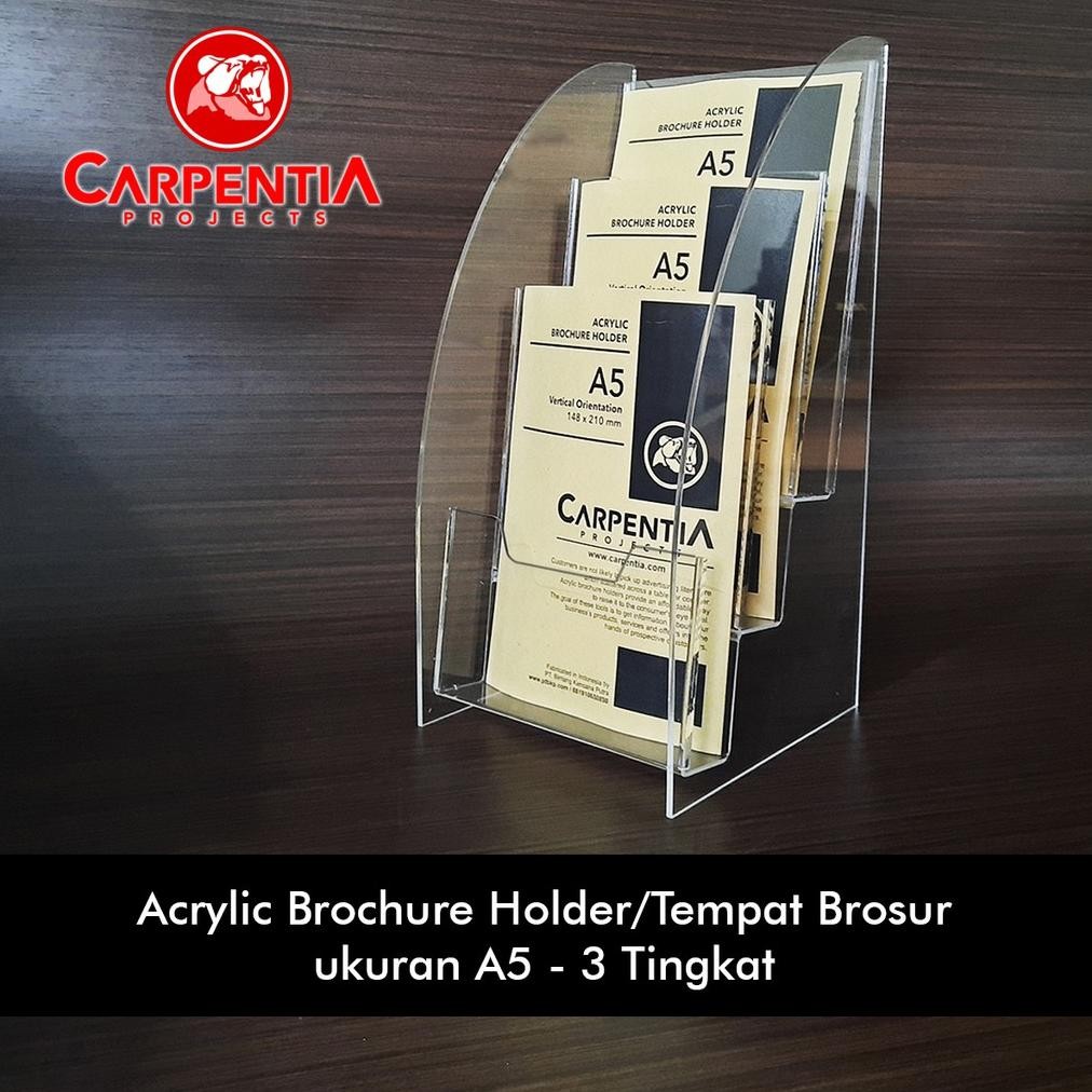 

RUBYSU BROCHURE HOLDER ACRYLIC/TEMPAT BROSUR - A5 - TIPE B BENING 3 TINGKAT