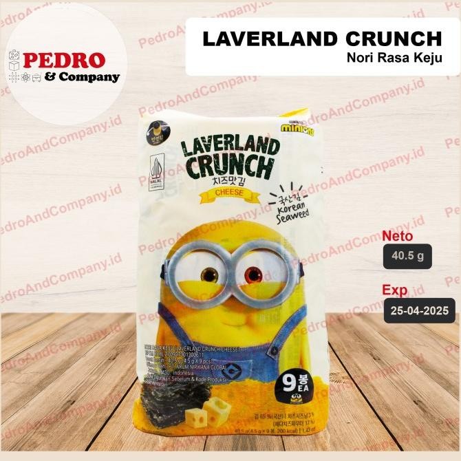 

trius manjun laverland nion crunch cheese keju rumput laut 40.5 gram 9 pc