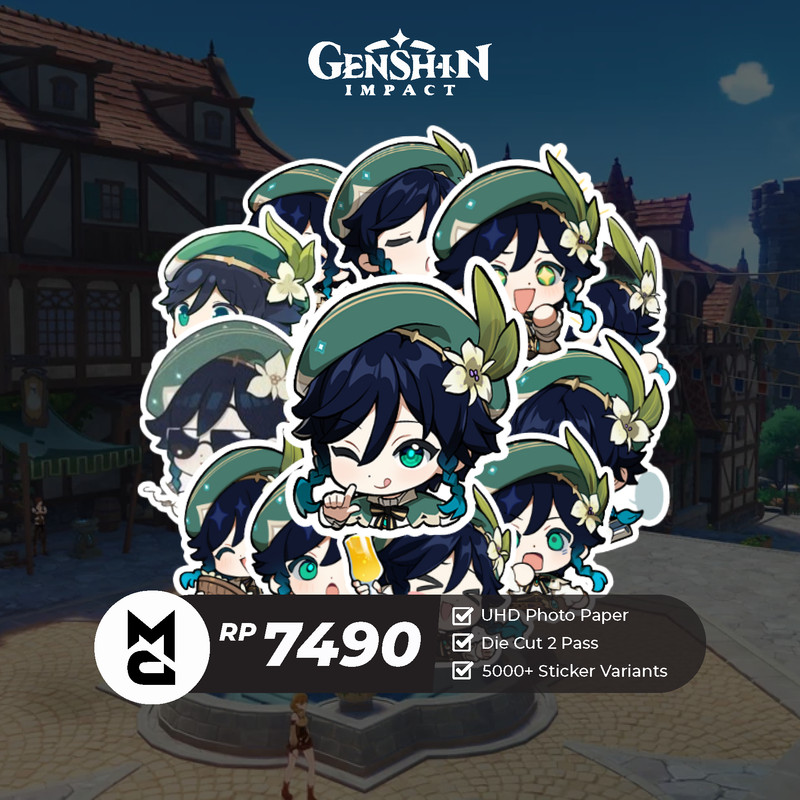 

Sticker Genshin Impact Venti Sticker Anime Aesthetic Lucu Sticker Helm Laptop Motor Hp