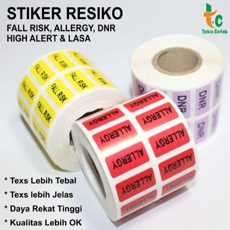 

SPECIAL STIKER PENANDA RESIKO PASIEN ISI 2.500 PCS / STIKER PENUNJANG MEDIS / FALL RISK, ALERGI, DNR, HIGH ALERT & LASA rwet-23