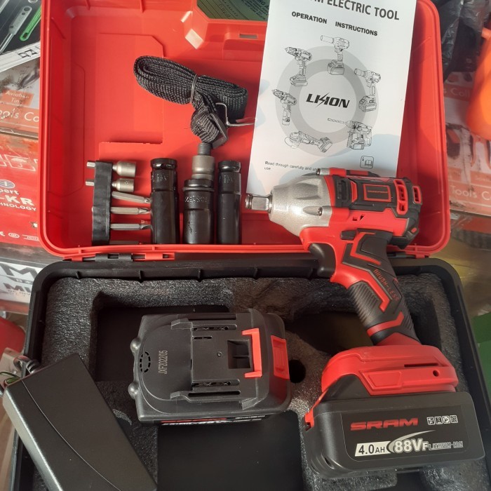 CORDLESS IMPACT WRENCH SRAM BRUSHLESS 88V 4.0AH, (JLD,Vrill,Ingco)