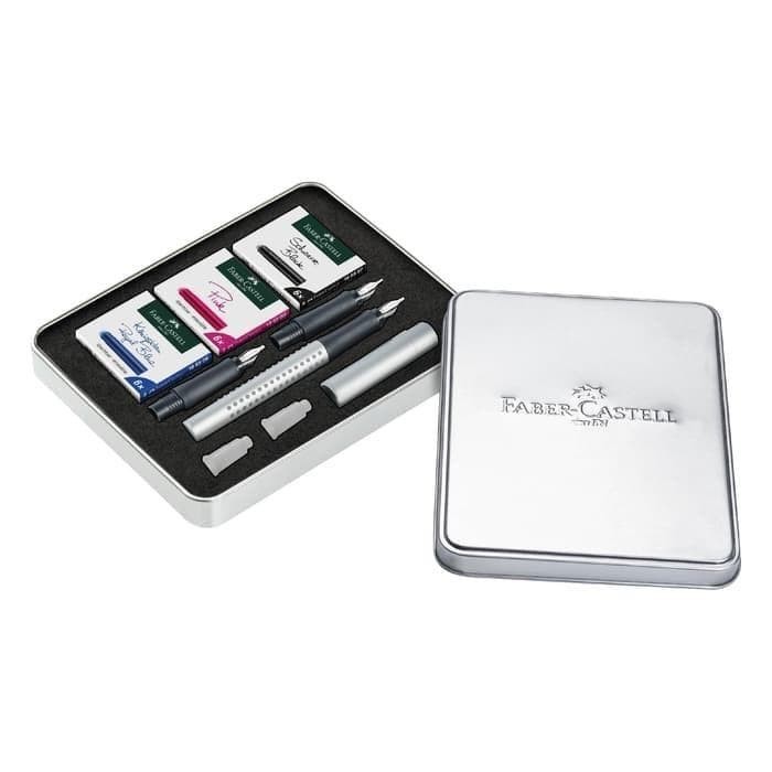

TERBARU Faber-Castell Grip 2011 Fountain Pen Calligraphy set Silver