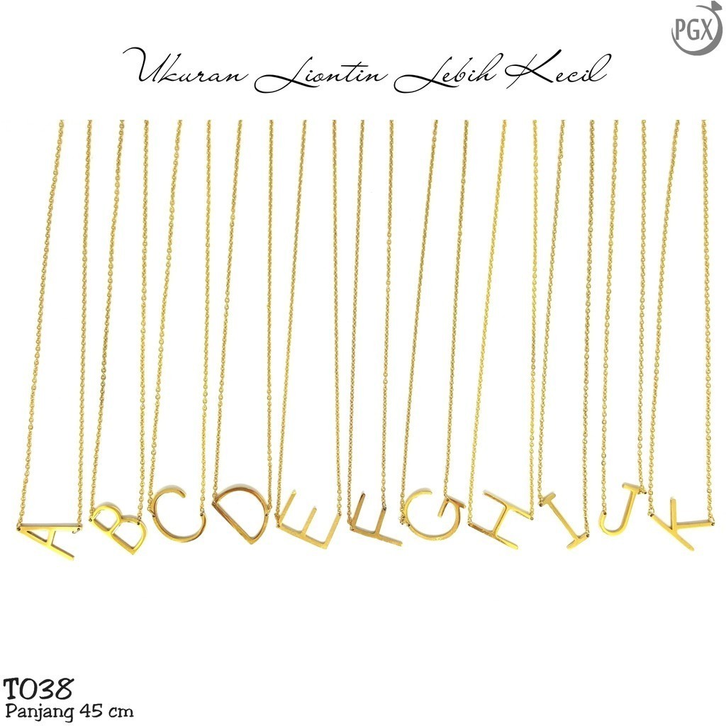 T31 - Kalung Titanium Wanita Huruf Anti Karat
