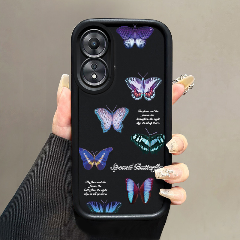 Casing Hp OPPO A78 Case Casing pelindung silikon HP Kesing lunak Softcase kupu-kupu layar penuh