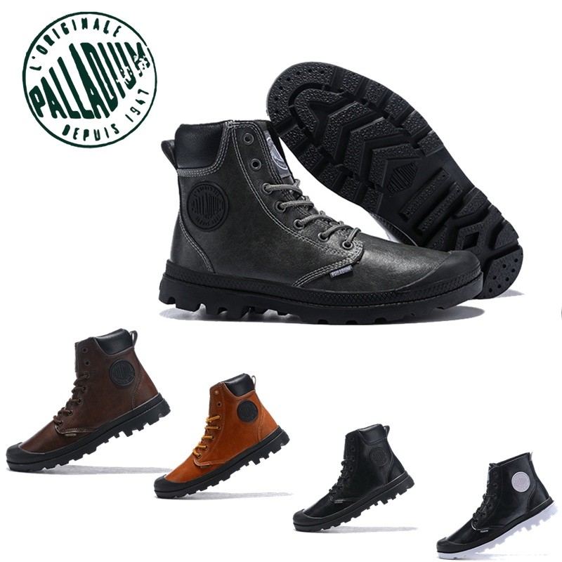 PALLADIUM Sepatu Kulit Kasual High-Top Sepatu Bot Martin Klasik Pria |T6OU8cRh|