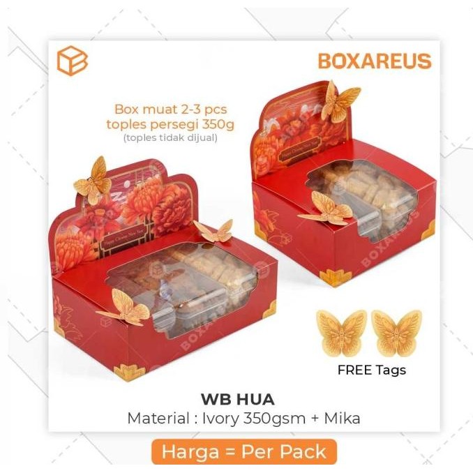 

Box Toples Persegi Panjang 350Gr Hamper Cny Packaging Kue Kering Imlek | Wb Hua