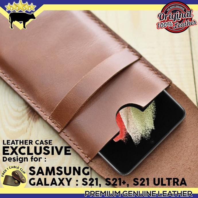 LEATHER SLEEVE CASING HP SAMSUNG GALAXY S21, S21+, S21 ULTRA