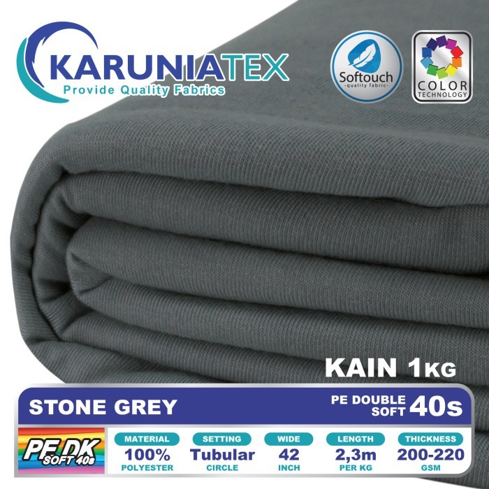 

Kain Kaos PE Double Soft Premium Kiloan Stone Grey