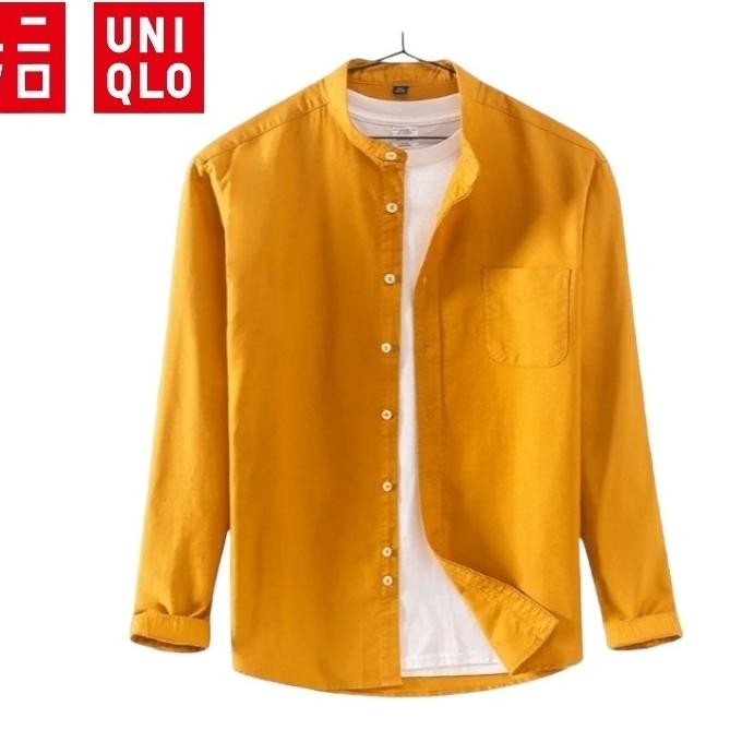 UNIQLO Kemeja Putih Panjang Shanghai Pria Slimfit Terlaris