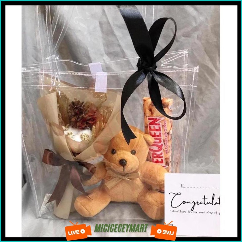 

[Ready] Hampers In Mika Bag Premium| Hampers | Hampers Tas Transparant Valentine Gift Ulang Tahun / Wisuda / Sempro | Kado Tas Buket Bunga Ulang Tahun Bisa Cod