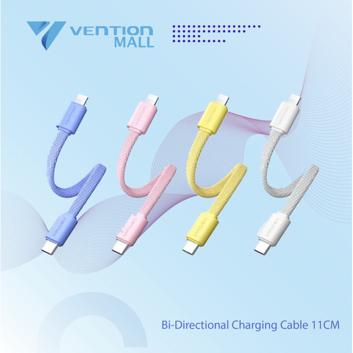 SALE Vention Cable Power Bank Type C To Lightning Iphone Kabel 11cm Fast Charging Powerbank Pendek