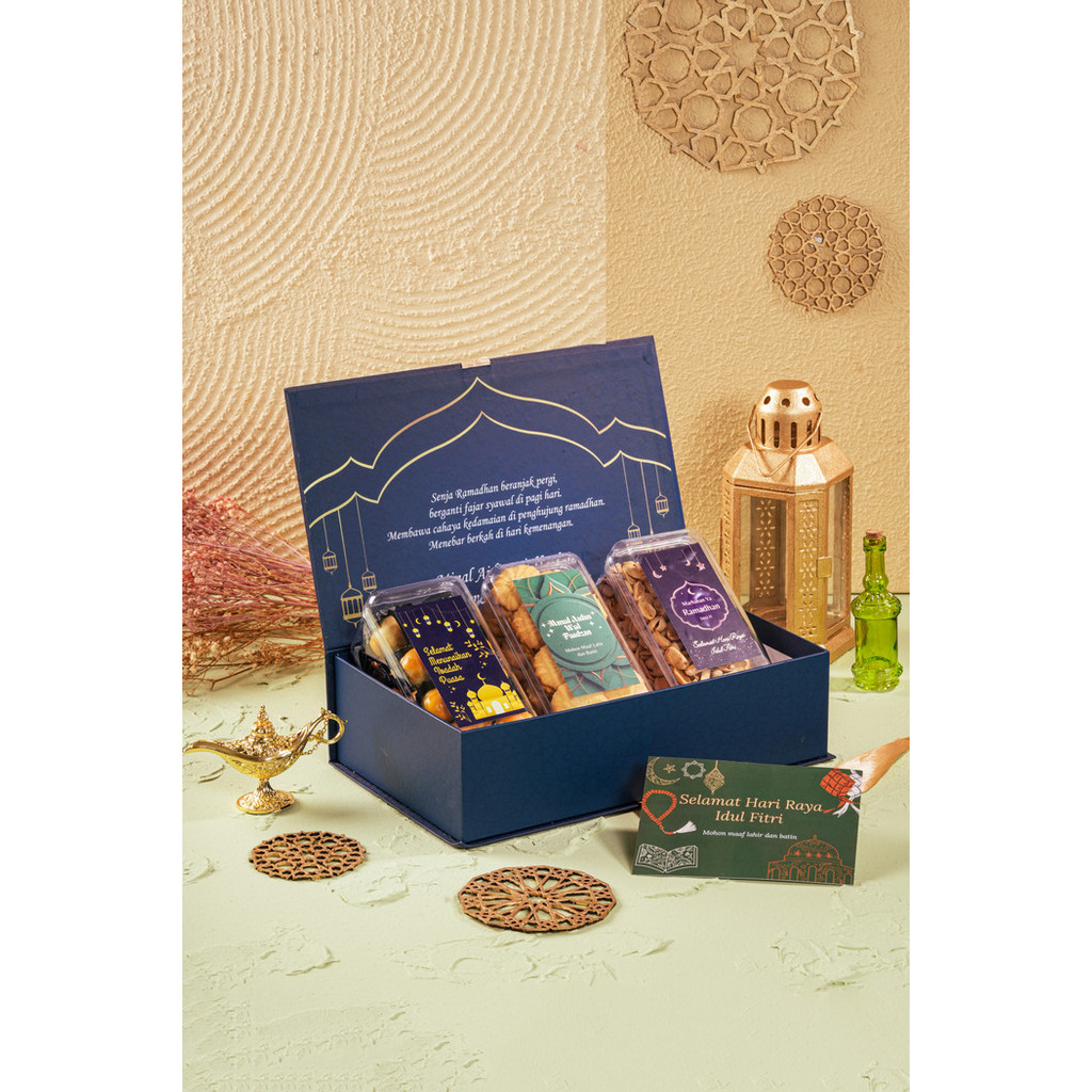

Hampers Lebaran Murah Blue Mubarak 3 Cookies Set