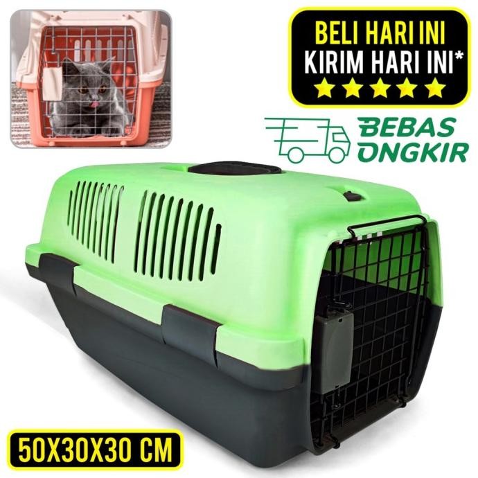 Kandang Kucing Anjing Pet Cargo Carrier Kandang Pet Cage Travel Kdpet