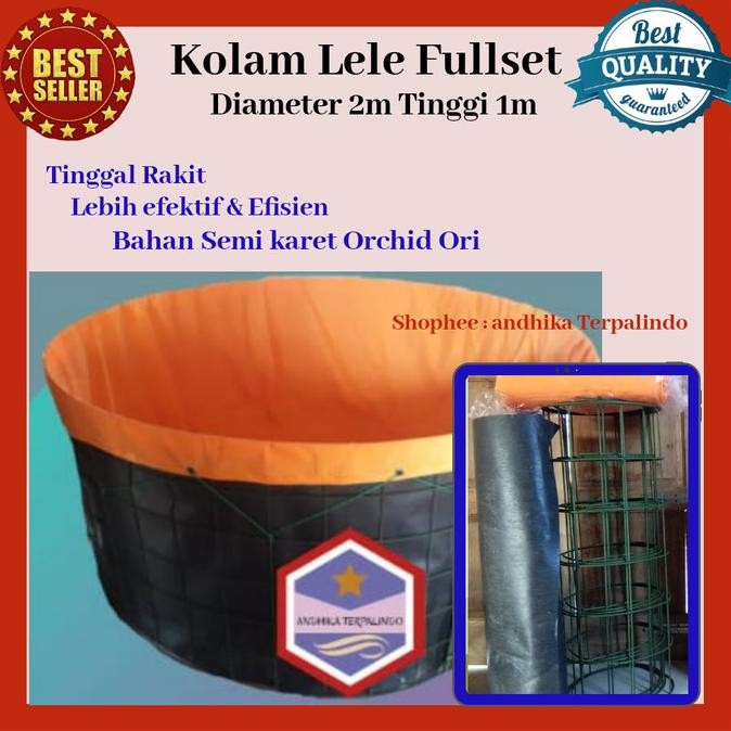 Kolam Terpal Bulat Fullset D2T1M Terpal Kolam Ikan Kolam Lele Terpal